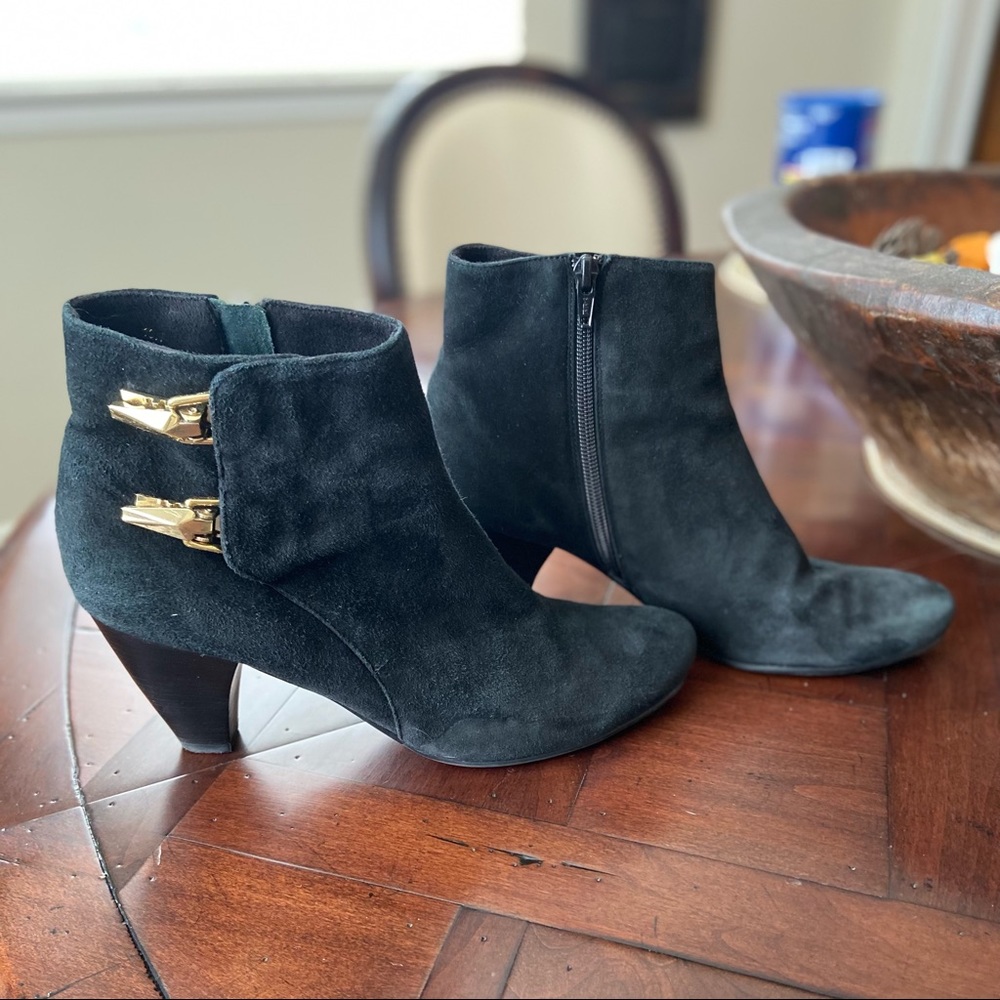 Van Eli Black Suede Ankle Bootie